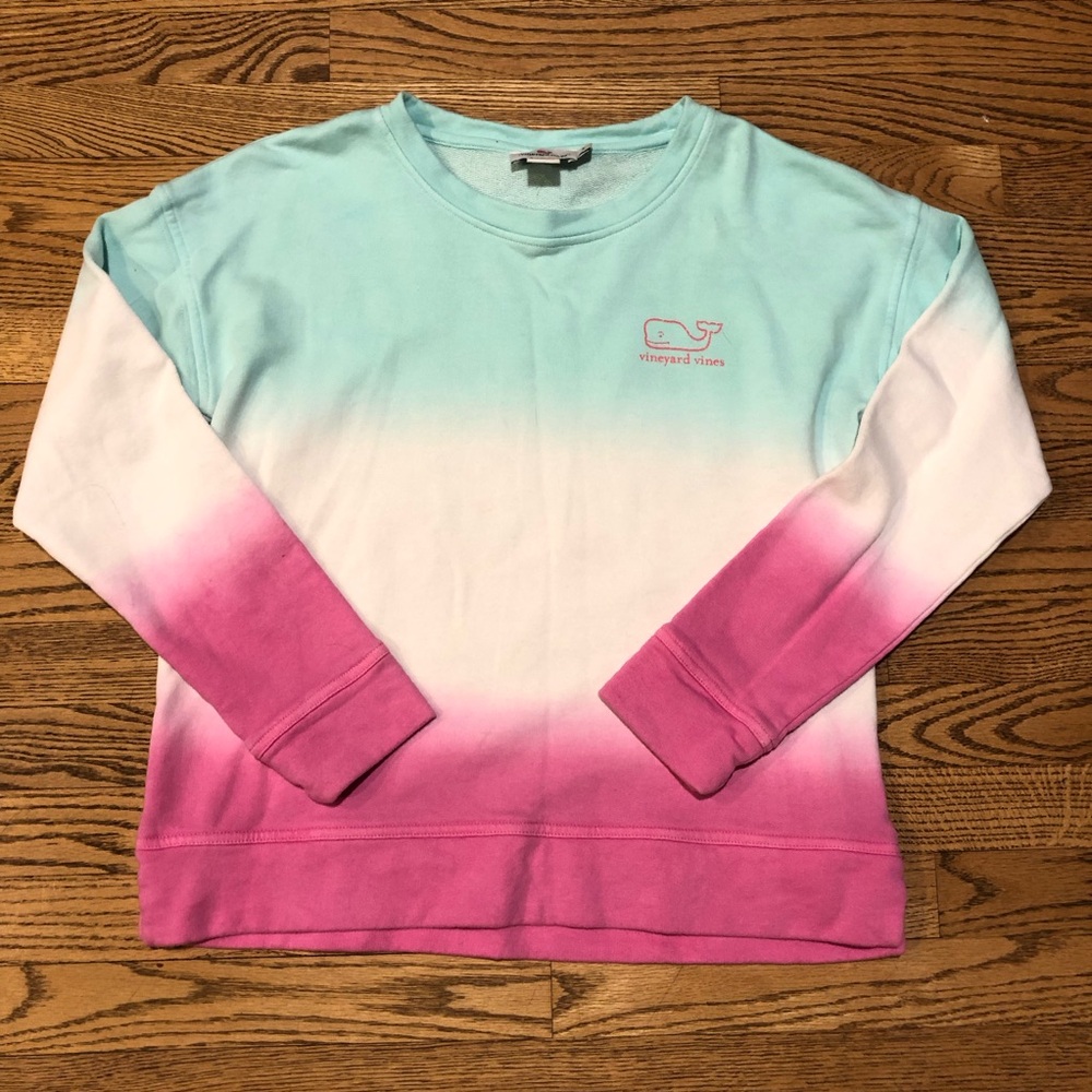 Vineyard Vines Sweatshirt Ombre Blue White Pink